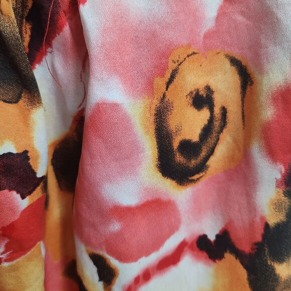 Sere Nade Floral Career Feminine Asymmetrical Blouse Size 2X Rosette Flowy - Picture 4 of 14